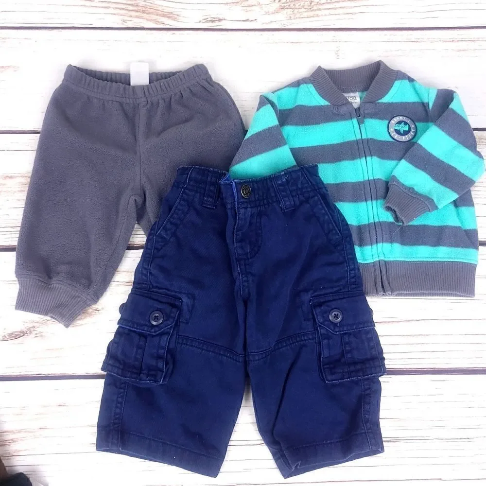 Baby Boy Winter Clothes Lot Pants Sweater Onsie Bundle Size 3 months
